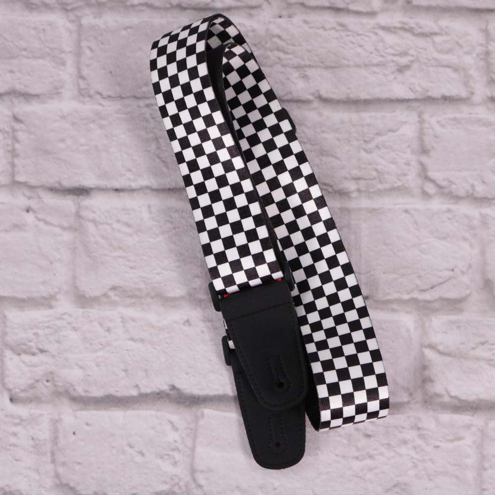 Henry Heller Artist Series Sublimation 2" Guitar Strap - Black and White Checkerboard