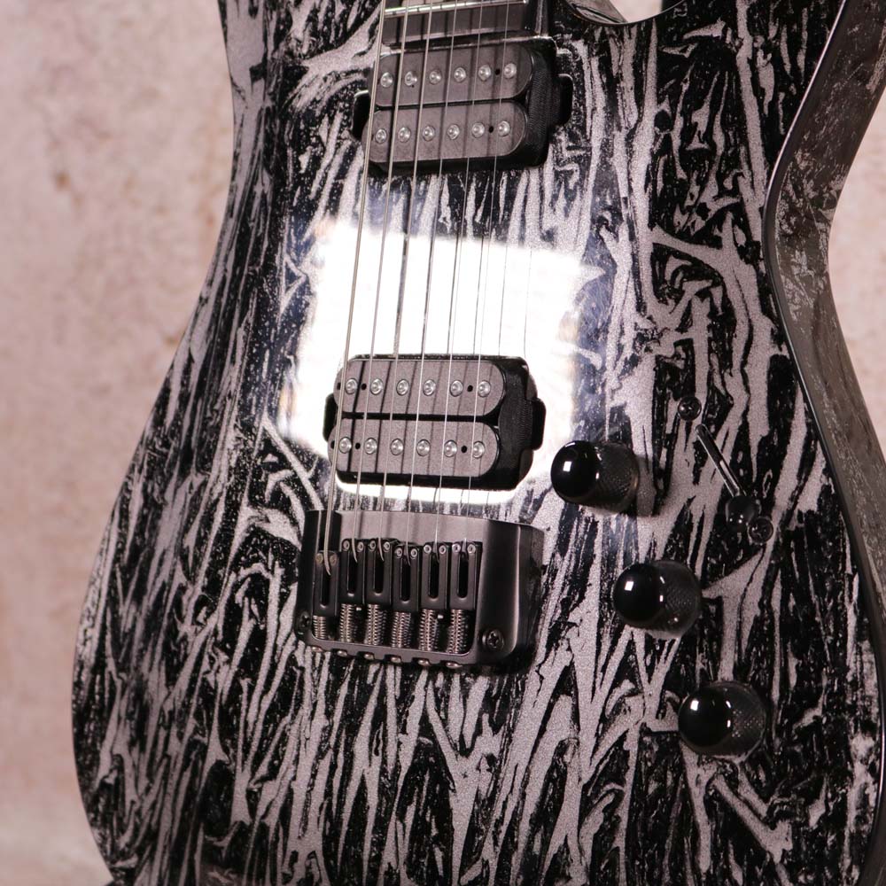 Used:  Schecter C-1 Silver Mountain Electric Guitar - Silver/Black