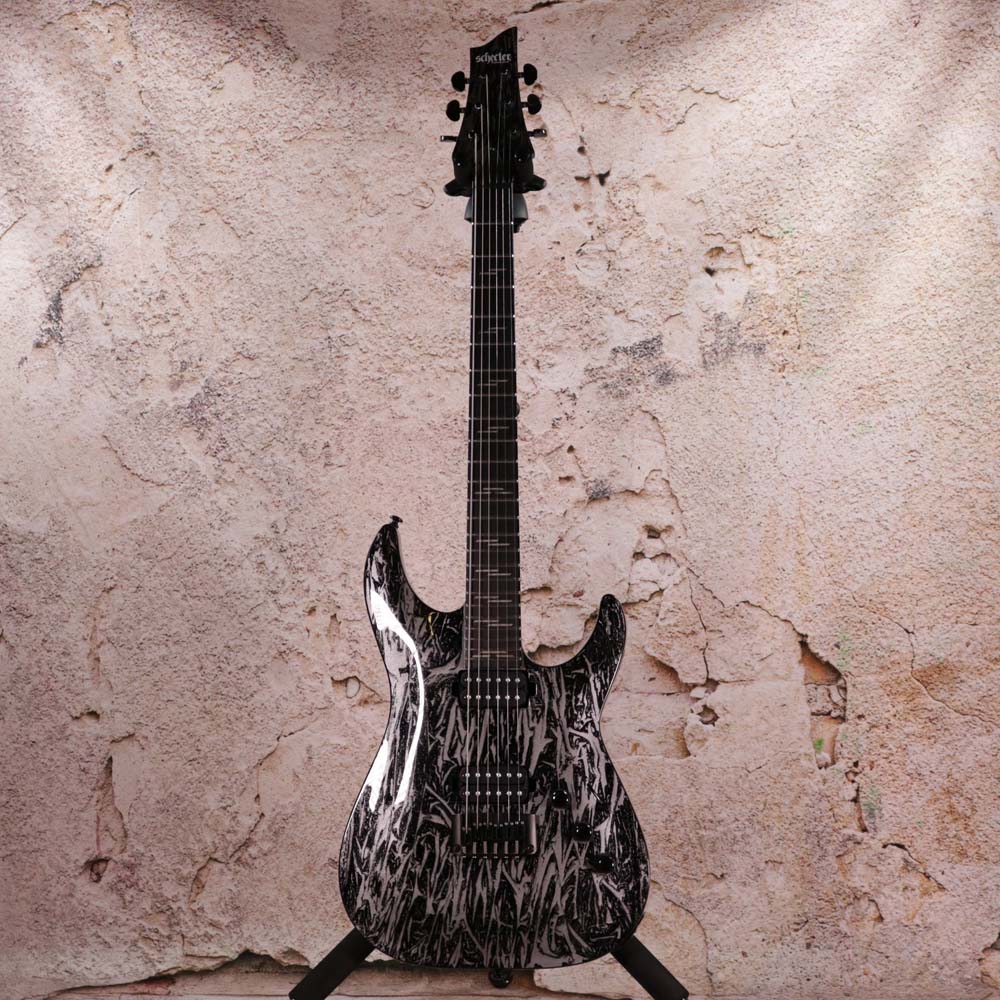 Used:  Schecter C-1 Silver Mountain Electric Guitar - Silver/Black