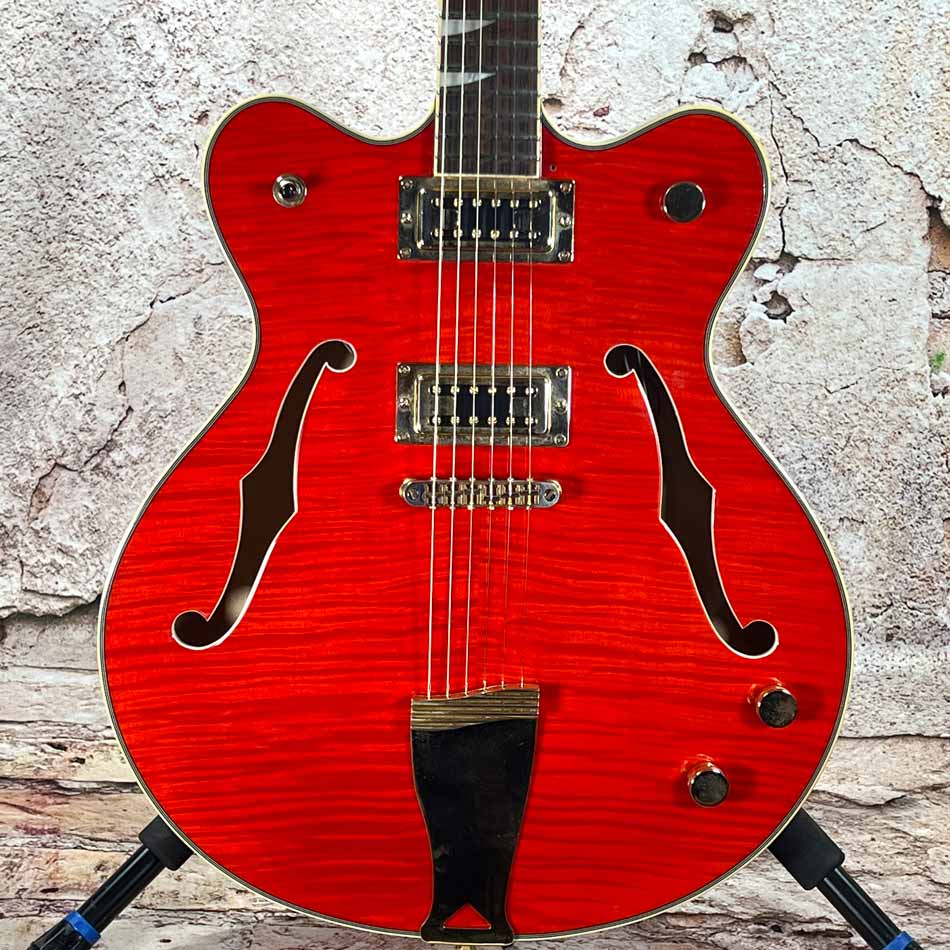 Used:  Eastwood Guitars Classic 6 Semi-Hollow Electric Guitar - Trans Orange