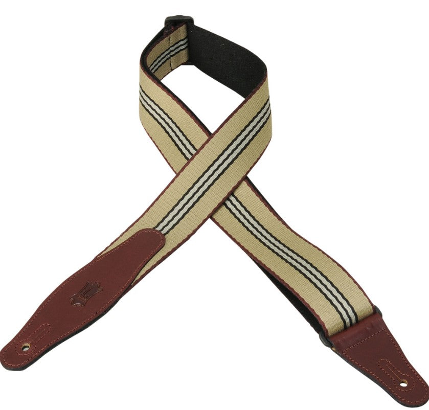 Levy's Leathers PRINT SERIES Guitar Strap -  MSSW80-002 - Tan with Stripe