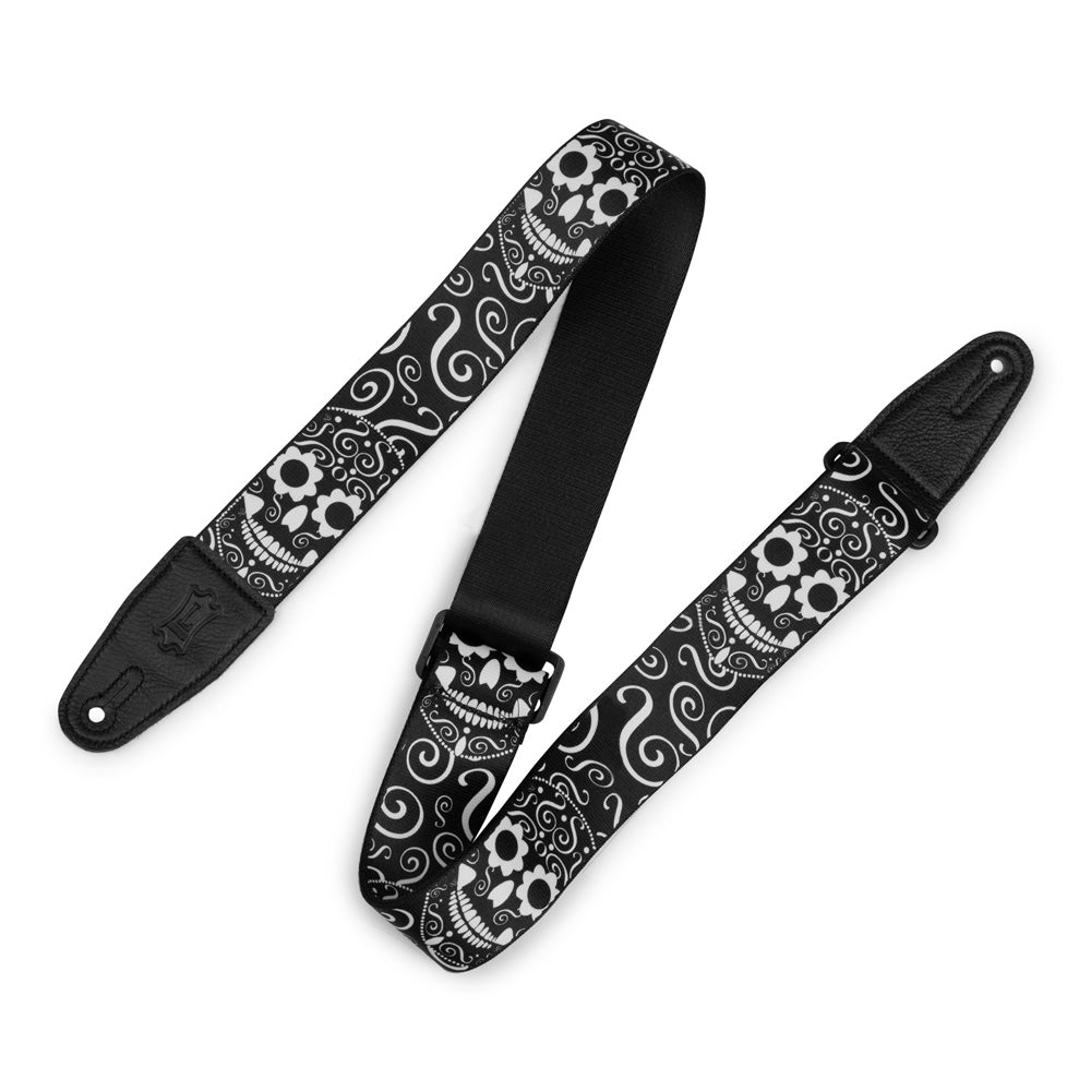 Levy's Leathers 2″ Poly Calaca Guitar Strap – Skulls – MP2CAL-003