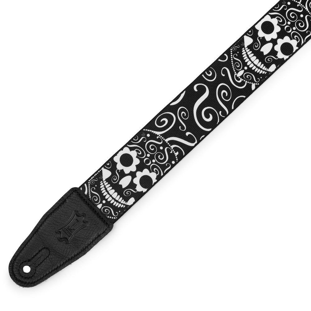 Levy's Leathers 2″ Poly Calaca Guitar Strap – Skulls – MP2CAL-003