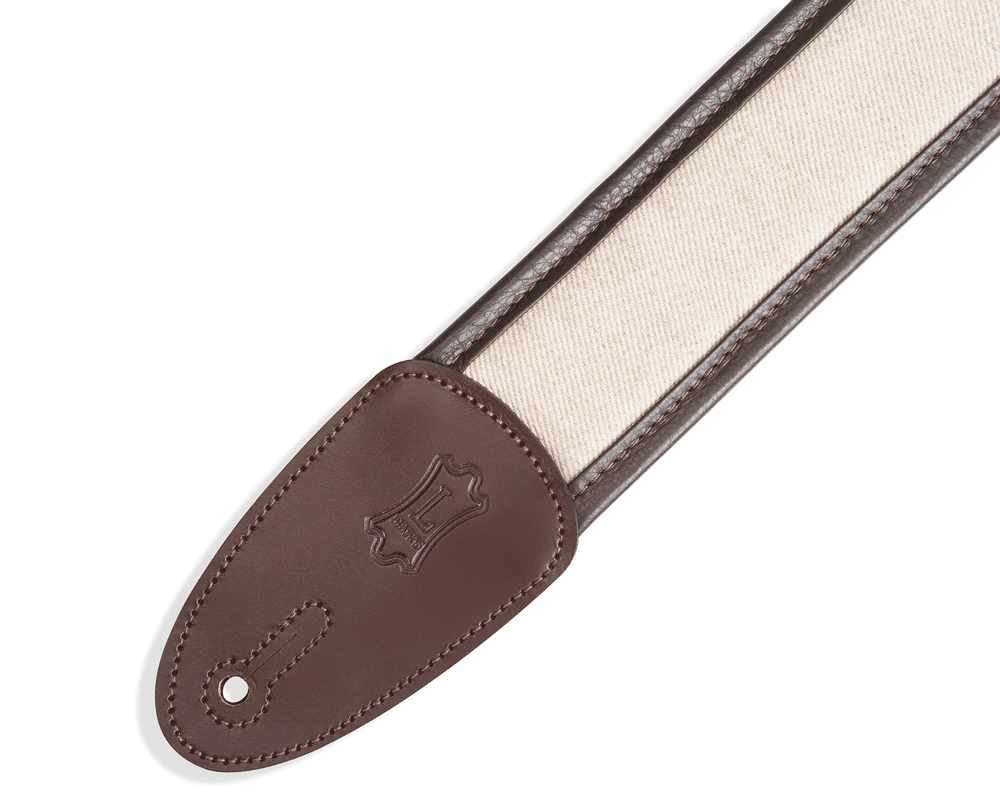 Levy's Leathers 2.5" Lux Padded Hemp Traditional Dark Brown Natural Guitar Strap - MHG2-DBR