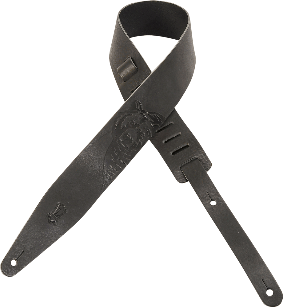 Levy's Leathers Country Western Series 2 1/2" Guitar Strap - MV317SCD-BLK with Bear Embossing