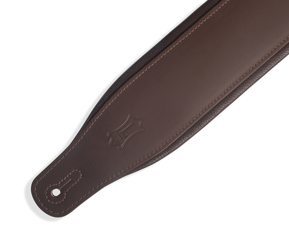 Levy's Leathers Butter Double Stitch 2.5 wide Garment Leather Guitar  Strap; Deluxe Series - Black (M17BDS-BLK)