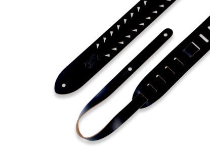 Levy's Leathers Tiger Tooth Punch Out Guitar Strap  M12TTC-BLK – Black