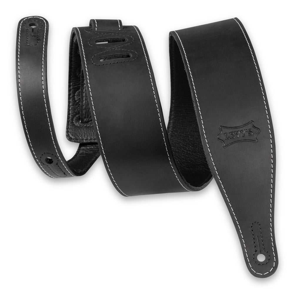 Levy's Leathers 2.5″ Pull-Up Butter Leather Guitar Strap – BLK – M17BAS-BLK