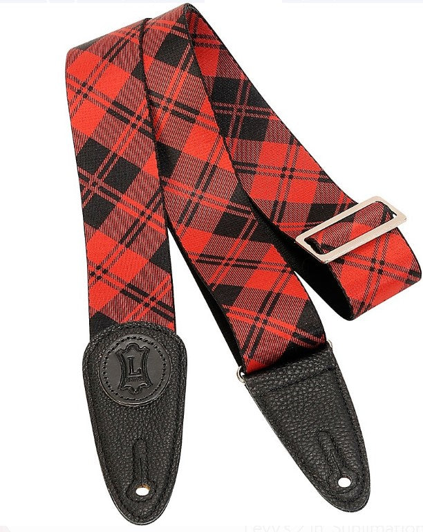 Levy's Leathers 2" Red Plaid Guitar Strap MSSPLD8-RED