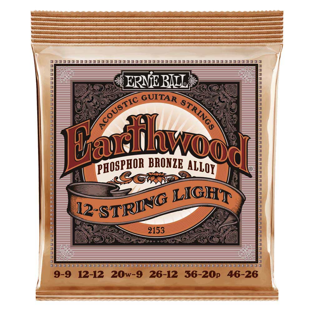 Ernie Ball Earthwood 12 String Light Phosphor Bronze Acoustic Guitar Strings 9-46