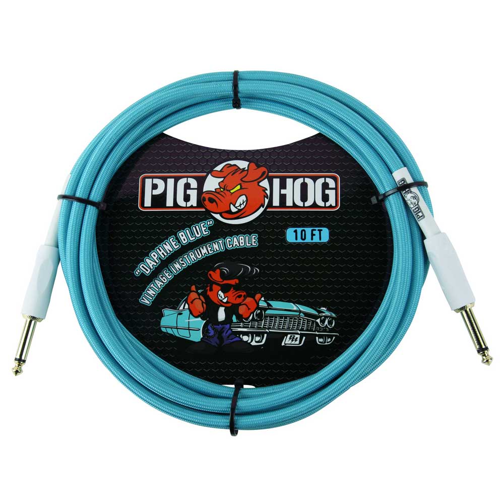 Pig Hog Vintage "Daphne Blue"  Instrument Cable, 10ft