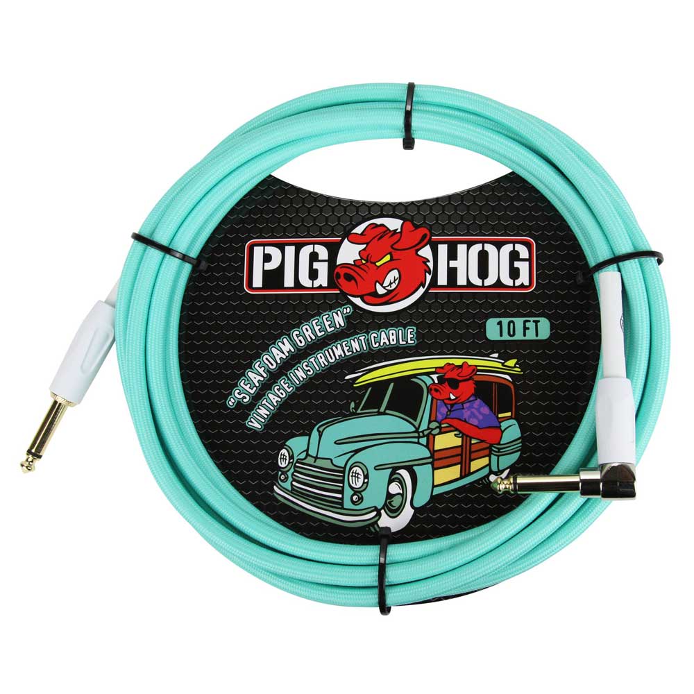 Pig Hog 10ft Right Angle "Seafoam Green" Vintage Instrument Cable