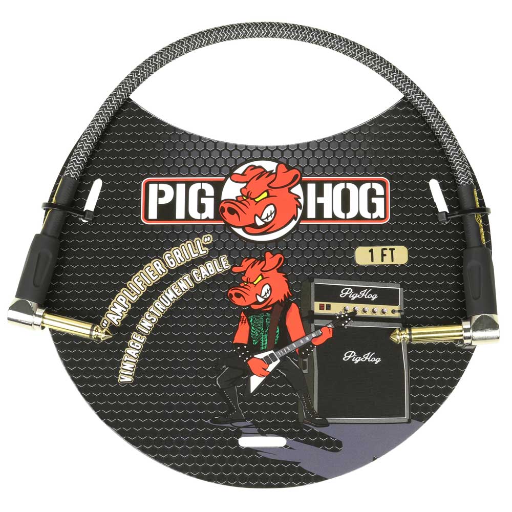Pig Hog 1ft Right Angle "Amplifier Grill" Vintage Instrument Cable