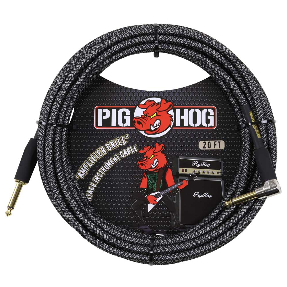 Pig Hog 20ft Right Angle "Amp Grill" Vintage Instrument Cable