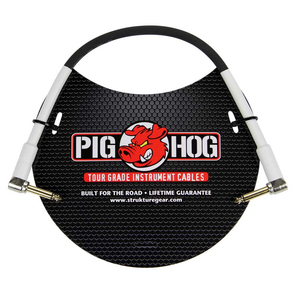 Pig Hog 1ft 1/4" Right Angle - 1/4" Right Angle 8mm Tour Grade Instrument Cable