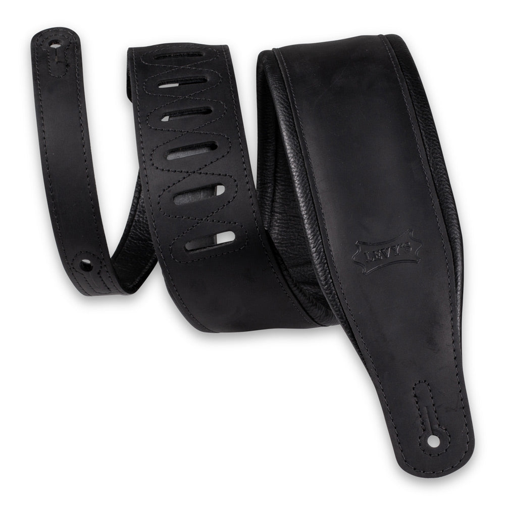 Levy's Leathers 3.25″ Wide Butter Leather Guitar Strap – PM32BH-BLK