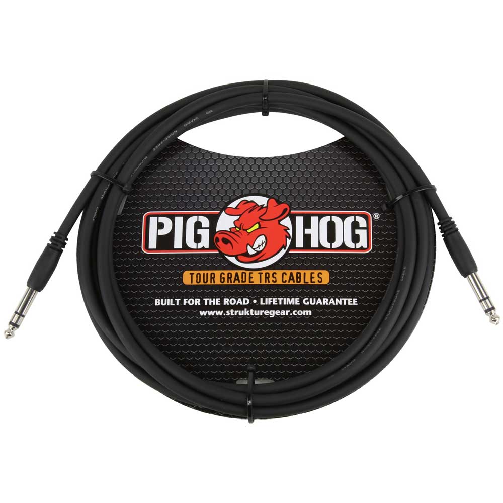 Pig Hog 15ft 1/4" TRS - 1/4" TRS Tour Grade Cable