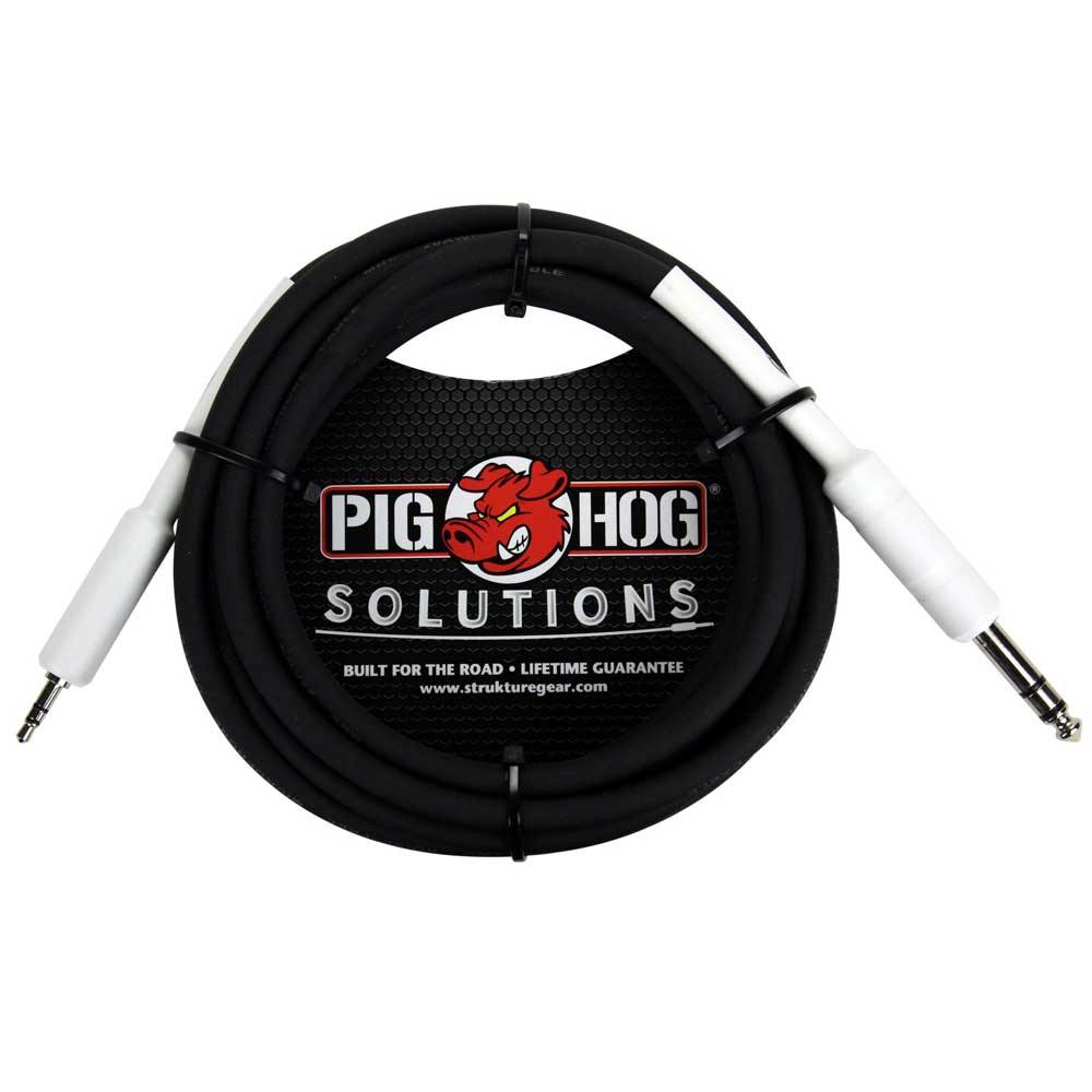 Pig Hog Solutions 3ft, 1/4" TRS to 1/8" Mini