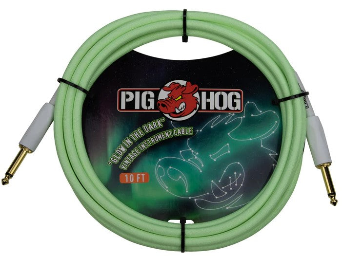 Pig Hog Glow In The Dark Instrument Cables, 10ft