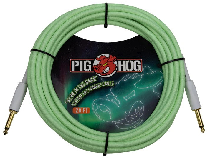 Pig Hog Glow In The Dark Instrument Cables, 20ft