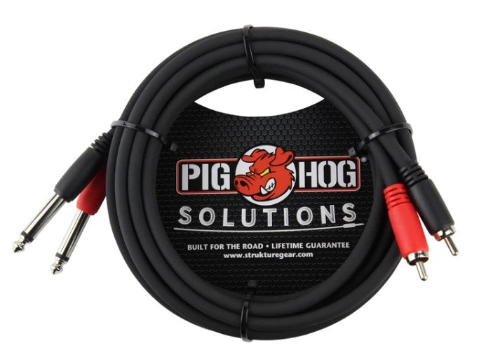 Pig Hog RCA 1/4" Dual Cable 10ft