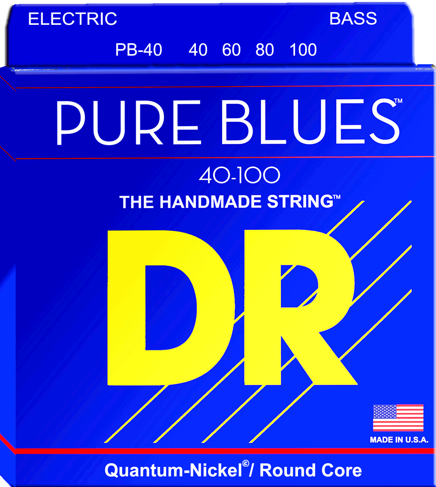 DR Strings Pure Blues Bass Handmade Guitar Strings - W/Quantum Nickel Alloy 40-100