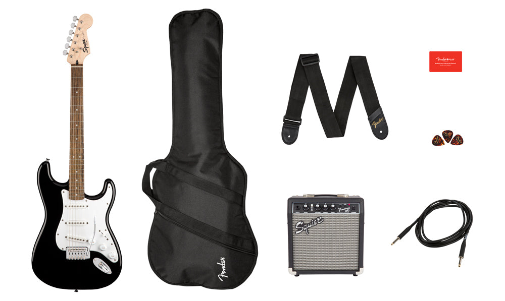 Squier Stratocaster Pack - Black with 10G - 120V Amplifier