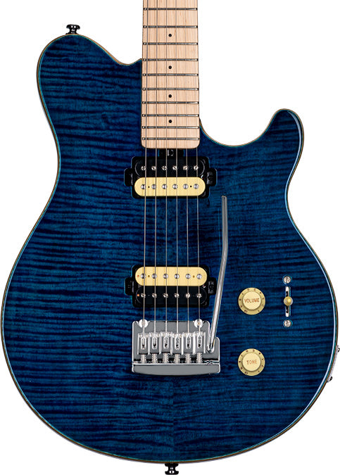 Sterling by Music Man Axis Flame Maple Electric Guitar - Neptune Blue