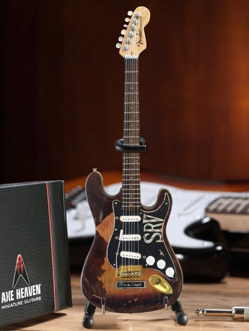 AXE HEAVEN Distressed SRV Custom Miniature Fender™ Strat™ Guitar Replica