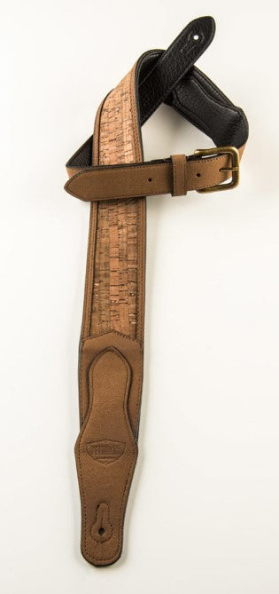 Tetherax Barnfind Series Woodrow - Recycled Wood & SodoLeather Guitar Strap w/ Cinch Buckle