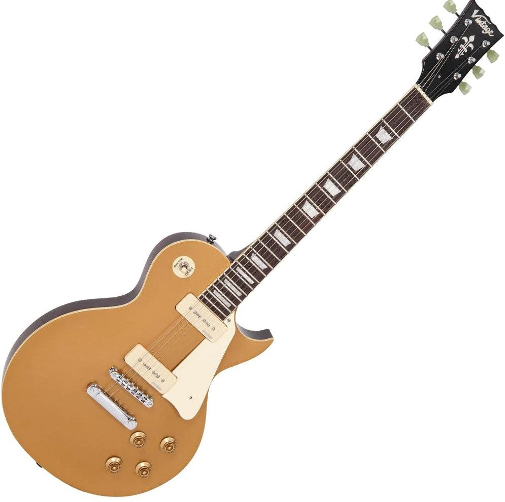 Vintage Guitars V100 ReIssued Electric Guitar ~ Gold Top