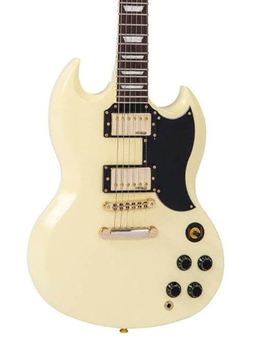 Vintage Guitars VS6 ReIssued Electric Guitar ~ Vintage White/Gold Hardware