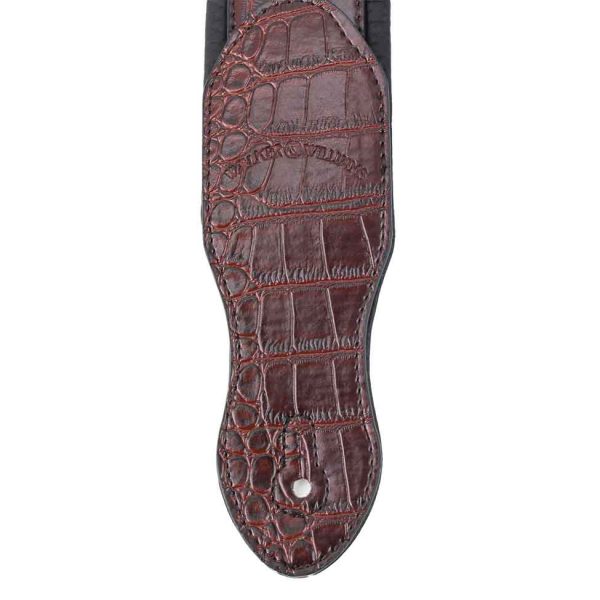 Walker and Williams F-06 Dark Brown Gator Strap with Padded Glove Leather Back