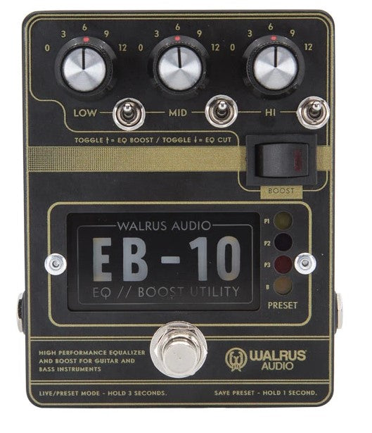 Walrus Audio EB-10 Preamp EQ/Boost Pedal - Matte Black