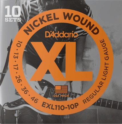 D'Addario EXL110-10P  Propack XL Regular Light 10-46 Electric Guitar Strings