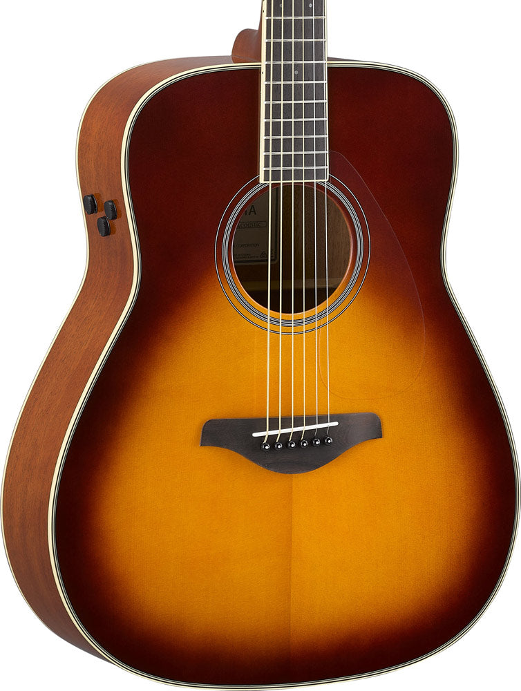 Yamaha FGC-TA BS TransAcoustic Cutaway Guitar - Brown Sunburst