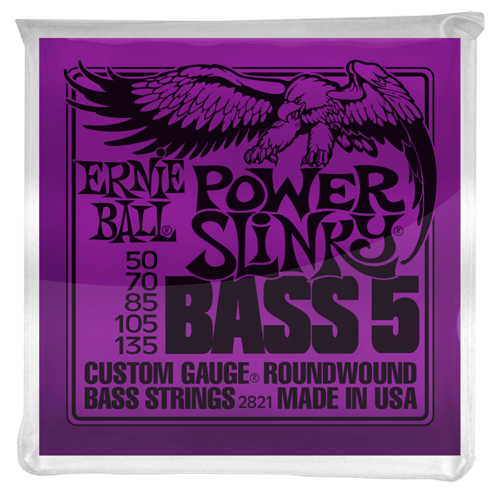 Ernie Ball Power Slinky 5-string Nickel Wound Electric Bass Strings 50-135