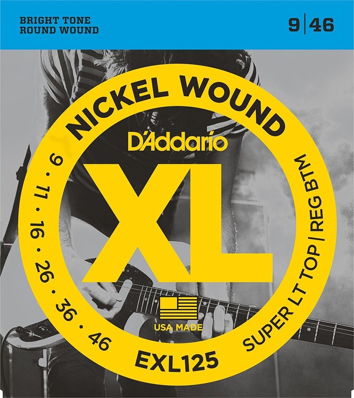 D'Addario EXL125  9-46 Nickel Wound  Electric Guitar Strings